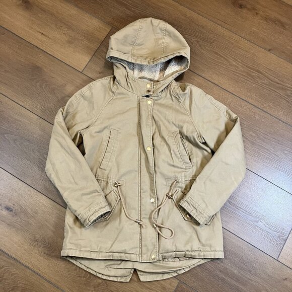 Collection B Tan Hooded Lightweight Full Zip Jacket Size M - Picture 8 of 8